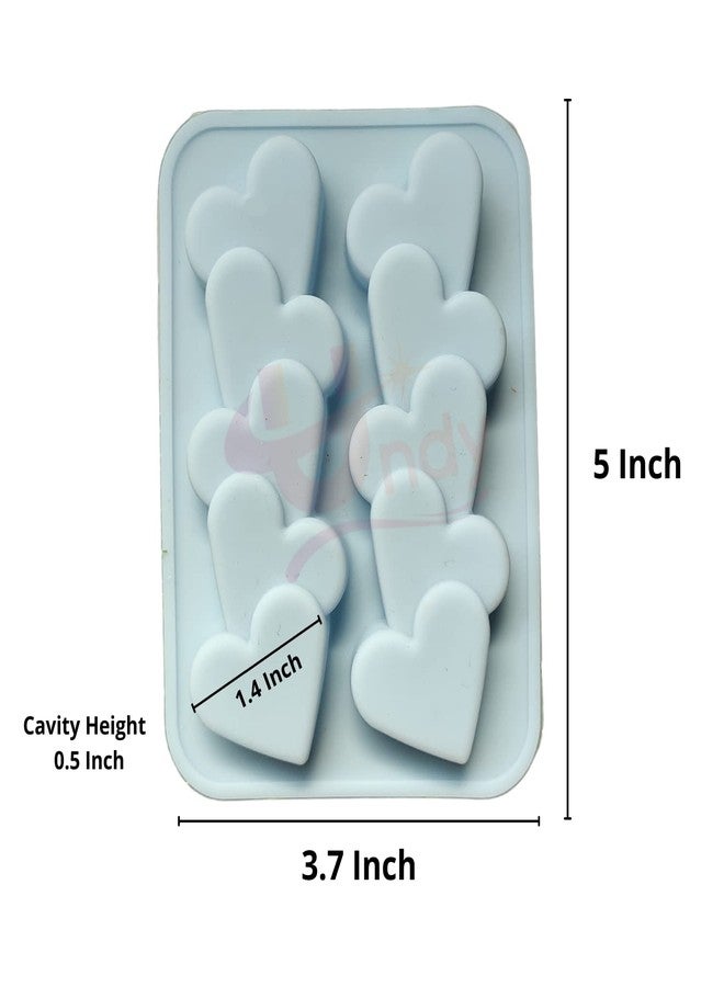 Undy 2 Cavity Heart Shape Candle Mould, Joint Heart Candle Mould for Candle Making Multi-Purpose Silicone Mould for Chocolate Resin soap (5 x 3.7 x 0.5 Inch) - Image 3